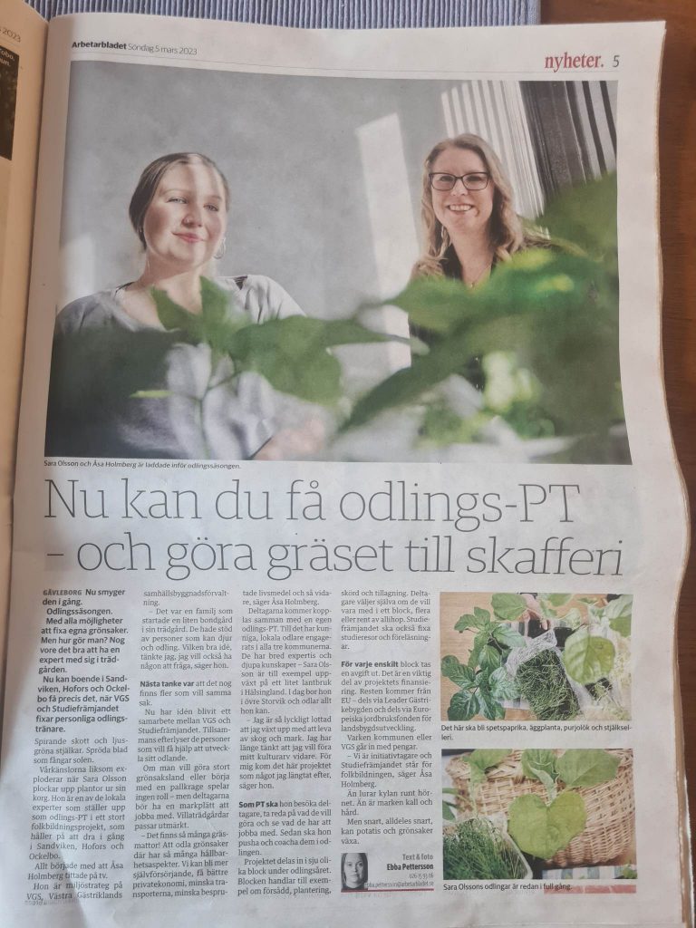 Ett utdrag från Arbetarbladet den 5 mars 2023 sida 5.