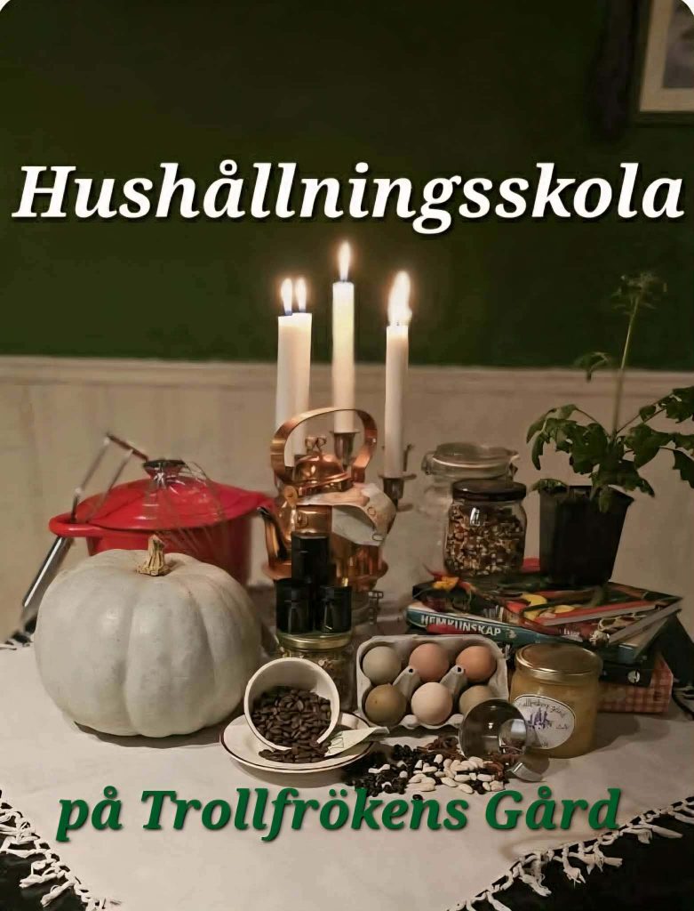 Kaffe, pumpor, böcker, honung och mycket annat som du kommer kunna stöta på under hushållningsskolan